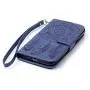 Galaxy J3 Wallet Case, Phone case for Samsung j3, JanCalm [Multi Card/Cash Slots] Flip Cover Wallet PU Leather with Stand + Wrist Strap Case for Samsung Galaxy J3 (2016) + Crystal Pen (Blue)