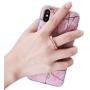 ARASO Transparent Cellphone Ring Holder Stand - 360 Degree Rotation Cell Phone Ring Holder Finger Grip for iPhone Xs Max, Galaxy S9 Plus Note 9 (Cubic Rose Gold)