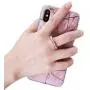 ARASO Transparent Cellphone Ring Holder Stand - 360 Degree Rotation Cell Phone Ring Holder Finger Grip for iPhone Xs Max, Galaxy S9 Plus Note 9 (Cubic Rose Gold)