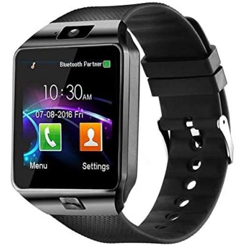 Padgene Bluetooth Smartwatch,Touchscreen Wrist Smart Phone Watch Sports Fitness Tracker with SIM SD Card Slot Camera Pedometer Compatible with Android Smartphone for Kids Men Women