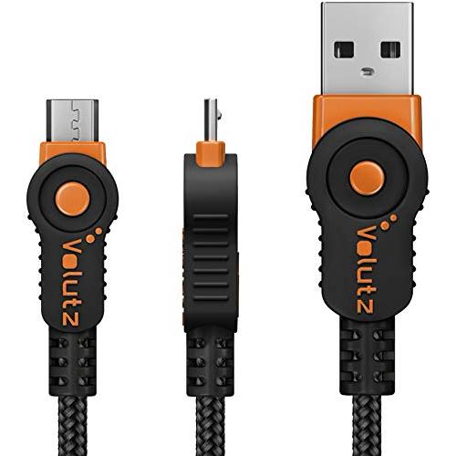 Volutz Micro USB Cable 3.3ft Durable Braided Fast Charging Cord for Samsung Galaxy S7, Nexus, Kindle, HTC, LG, PS4 Controllers - 1M Orange