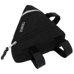 MOOCY Bicycle Bike Storage Bag Triangle Saddle Frame Strap-On Pouch for Cycling -Black