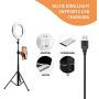 8 Inches Selfie Ring Light with Stick Tripod Stand and Phone Holder for Live Stream, Makeup, Dimmable Led Camera Beauty Ringlight for YouTube Video Photography Compatible with iPhone or Android