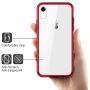 Mkeke Compatible with iPhone XR Case,Clear Anti-Scratch Shock Absorption Cover Case for iPhone XR Red