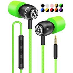 LUDOS Clamor Wired Earbuds in Ear Headphones with Microphone, Earphones with Mic and Volume Control, Memory Foam, Reinforced Cable, Bass Compatible with iPhone, Apple, iPad, Computer, Laptop, PC