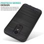 CasemartUSA Phone Case for [LG Rebel 4 LTE (L212VL, L211BL)], [Protech Series][Black] Shockproof Cover Impact Resistant for Rebel 4 LTE (Tracfone, Simple Mobile, Straight Talk, Total Wireless)