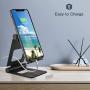 ProCase Foldable Cell Phone Stand Tablet Stand, Desktop Universal Portable Rotatable Metal Stand Holder for iPhone, iPad, Kindle, Nintendo Switch, Smartphone and Tablet up to 13" -Black