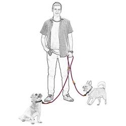 Mile High Life | Double Dogs Leash | Dog Slip Rope Lead | Dual Configuration | Mountain Climbing Rope 8FT with Heavy Duty Metal Sturdy Clasp (Multi- Colors)