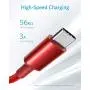 USB Type C Cable, Anker [2-Pack 3Ft] Premium Nylon USB-C to USB-A Fast Charging Type C Cable, for Samsung Galaxy S10 / S9 / S8 / Note 8, LG V20 / G5 / G6 and More(Red)