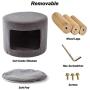 HuiDao Cat Condo Ottoman Round Foot Stool Ottoman with Cave and Inner Pad, Small Dog and Cat House Ottoman