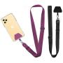 Cell Phone Lanyard, Doormoon Wonder Universal AdjustablePhone Neck Strap Lasso Leash for Smartphone Safety Tether System, 2 Pack, Black Purple