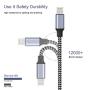 iPhone Charger Lightning Cable [3Pack 6ft],AXF Long Nylon Braided USB Fast Charging Cord Compatible with iPhone 11/11 Pro/X/Xs Max/XR/8/8 Plus/7/7 Plus/6/6S/SE/iPad/iPod