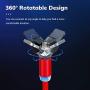 360° Magnetic Charging Cable, 3 in 1 Cable,Compatible with Micro USB, Type C Smartphone and iProduct Device (2 Pack 3.3ft) Red