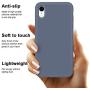 iPhone XR Case, Anuck Soft Silicone Gel Rubber Bumper Phone Case with Anti-Scratch Microfiber Lining Hard Shell Shockproof Full-Body Protective Case Cover for Apple iPhone XR 6.1" 2018 - Blue Gray