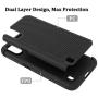 Galaxy A01 Case with Tempered Glass Screen Protector [2 Pack], Dahkoiz Armor Defender Cover Samsung Galaxy A01 Cases Dual Layer Hybrid Protective Phone Case for Samsung Galaxy A01, Black