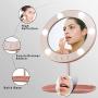 LangTouam LTM Vanity Mirror with Lights Bluetooth Lighted Makeup Mirror Touch Screen Wireless Audio Speaker Dimmable Light Detachable1X 10X Magnification Rechargable Power Mirror