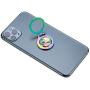 lenoup Iridescent Glitter Bling Bling Phone Ring Holder,Rainbow Sparkle Phone Ring Artificial Diamond Stand,Teal Rhinestone Cell Phone Finger Ring