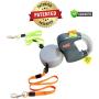 Wigzi Two Dog Retractable Non-Tangling Dog Leash with Innovative Gel Handle - Walk 2 Dogs Up to 50 lbs Each - 10 ft Leads