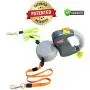 Wigzi Two Dog Retractable Non-Tangling Dog Leash with Innovative Gel Handle - Walk 2 Dogs Up to 50 lbs Each - 10 ft Leads Wigzi Two Dog Retractable Non-Tangling Dog Leash with Innovative Gel Handle - Walk 2 Dogs Up to 50 lbs Each - 10 ft Leads