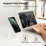PITAKA New MagEZ Mount Qi Desktop Smartphone Charging Stand Magnetic Fast Wireless Charger Indoor Use Aramid Fiber Carbon Style 360° Rotatable White (for PITAKA MagEZ Case only)