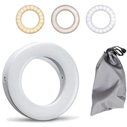 Selfie Ring Light, Rechargeable Cell Phone Ring Light 3 Tones Selfie Fill Light with 40 LED Beads Makeup Light Ring for Photography Video,Selfie, Livestream (White) Selfie Ring Light, Rechargeable Cell Phone Ring Light 3 Tones Selfie Fill Light with 40 LED Beads Makeup Light Ring for Photography Video,Selfie, Livestream (White)