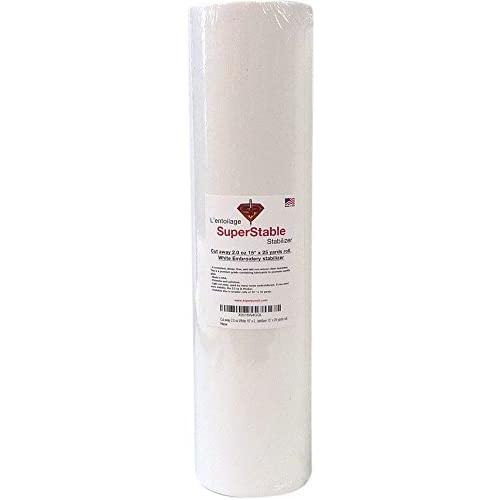 Cut Away Stabilizer White 2.0 oz 15 inch x 25 Yard Roll. SuperStable Embroidery Stabilizer Backing