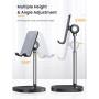 Cell Phone Stand,Angle Height Adjustable LISEN Cell Phone Stand For Desk,Thick Case Friendly Phone Holder Stand For Desk, Compatible with All Mobile Phones,iPhone,Samsung,Pixel,iPad,Tablet(4-10in)