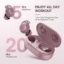 Wireless Earbuds, Mpow M30 in-Ear Bluetooth Headphones, Immersive Bass Sound, IPX8 Waterproof Sport Earbuds, Touch Control, 25 Hrs w/USB-C Charging Case/Mics, Ashy Pink