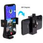 MARRRCH Tripod Phone Mount Holder Head Standard,Tripod Mount Adapter Rotatable Bracket with 1/4 Inch Screw/Adjustable Clip for iPhone, Android Cell Phone, Selfie Stick, Camera Stand (Black)