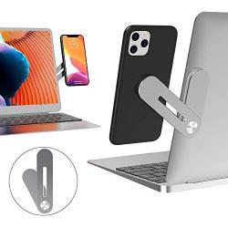 Magnetic Cellphone Mount, Side Mount Clip for Laptop : Fixed Clip on Flat and Slim Monitor or Laptop Monitor, Safty Cellphone Stand for Smartphone,Enjoying Dual Screen at The Same Time