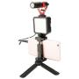 Ulanzi Mini Tripod, Small Desktop Tripod - Tiny Tabletop Tripod, Portable Folding Stand for Cellphone Selfie Stick Monopod Stabilizer, for Zhiyun Smooth Q Smooth 4 Feiyu DJI Osmo Mobile 2 3 Gimbal