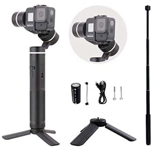 FeiyuTech G6 Updated Version (V2) Splash-Proof Handheld stabilizer Gimbal Compatible for Hero 8 7 6 5 4 3, Sony RX0, Yi 4K, AEE Action Camera, Adapted to Hero 8 with Tripod (G6 V2)