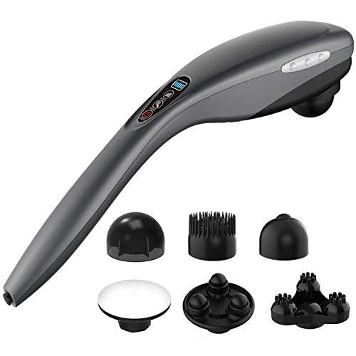 Handheld Back Massager for Neck and Back，Percussion Massager deep Tissue with Heat，Body Massager Electric Full Body Handheld for Home， Office (Cordless Handheld Massager)
