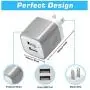 USB Wall Charger, X-EDITION 4-Pack 10.5W/2.1A Universal 2-Port USB Wall Plug Power Adapter for Phone X, 8/8 Plus 7/7 Plus, 6/6 Plus 6S, Pad, Samsung Galaxy S5 S6 S7 Edge, Nexus, LG (Gray) USB Wall Charger, X-EDITION 4-Pack 10.5W/2.1A Universal 2-Port USB Wall Plug Power Adapter for Phone X, 8/8 Plus 7/7 Plus, 6/6 Plus 6S, Pad, Samsung Galaxy S5 S6 S7 Edge, Nexus, LG (Gray)