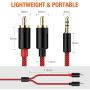 2 Pack RCA Cable, Oldboytech 3.5mm Male to 2RCA Adapter Audio Cable [6 Feet, Hi-Fi Sound] Nylon-Braided AUX Y Cord for Stereo Receiver Speaker Smartphone Tablet HDTV MP3 Player Echo Dot (Red)