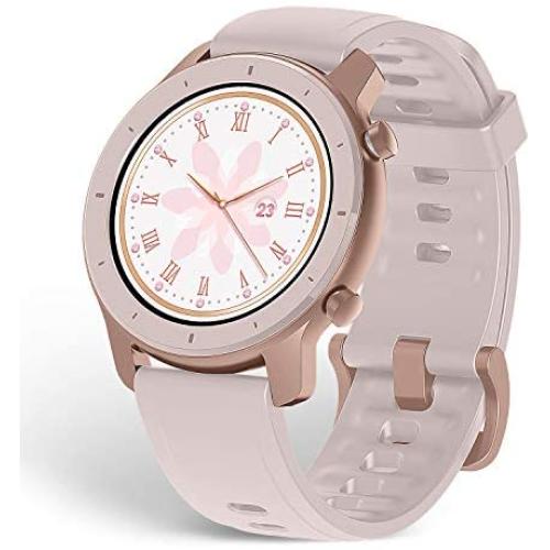 Amazfit GTR Smartwatch, Classic Design, 24/7 Heart Rate Monitor, Music Control, GPS, 10-Day Battery Life, 12-Sport Modes, Water Resistant, Cherry Blossom Pink (W1910US2N)