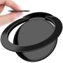 Upgraded Worlds Slimmest Phone Ring Holder, Tomorotec Ultra Thin Cell Phone Ring Stand Magnetic Car Mount Hook Matte Center Compatible for iPhone X 8 7 Plus 6S 6 5s 5 SE,Galaxy S8 S7 S6 Edge(Black)