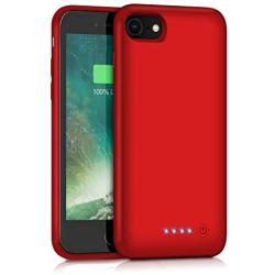 QTshine Battery Case for iPhone 6/6s/7/8, Upgraded [6000mAh] Protective Portable Charging Case Rechargeable Extended Battery Pack for Apple iPhone 6/6s/7/8 (4.7) - Red