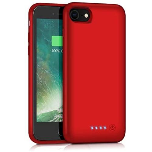 QTshine Battery Case for iPhone 6/6s/7/8, Upgraded [6000mAh] Protective Portable Charging Case Rechargeable Extended Battery Pack for Apple iPhone 6/6s/7/8 (4.7) - Red