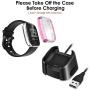 Landhoo Pink Hard Case Compatible with Fitbit Versa 2 Screen Protector Bling, PC case That Have Clarity PMMA Screen Protector and Shiny Diamond Bumper Overall Protective Cover for Women Watch.