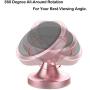 Magnetic Phone Car Mount, Pikabo Universal Stick On Dashboard 360 Degree Rotation Magnetic Cell Phone Holder for iPhone 11 Pro Max Xs MAX X 8 7 6 Plus Samsung Huawei Xiaomi and Others. (Rose Gold)