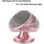 Magnetic Phone Car Mount, Pikabo Universal Stick On Dashboard 360 Degree Rotation Magnetic Cell Phone Holder for iPhone 11 Pro Max Xs MAX X 8 7 6 Plus Samsung Huawei Xiaomi and Others. (Rose Gold)