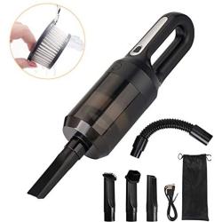 Car Vacuum, Hand Vacuum Cordless with High Power, wash The Filter, Mini Vacuum Cleaner for Home and Car Cleaning, Wet & Dry - Black