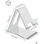 LORERAN Cell Phone Stand, Phone Dock, Phone Holder, Cradle for Smartphone and Tablet, Aluminum Stand Compatible with Samsung iPhone 11 Pro Xs Xs Max Xr X 8 7 6 6s Plus 5 5s 5c - (Silver)