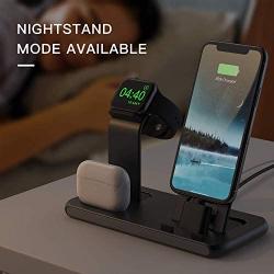 Conido 3 in 1 Charging Station for Apple Products, Stand for Apple Watch Series 5/4/3/2/1, AirPods Pro/2/1 Charging Dock, Charger Station for iPhone SE New/11Pro Max/XS Max/XR/8 Plus/7 Plus/6S Plus