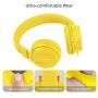 Kids Headphones, gorsun Lightweight Stereo Foldable Wired Headphones for Kids Adults Adjustable Headband Headset for Cellphones Smartphones iPhone Laptop Computer Mp3/4 Earphones(Yellow)
