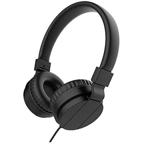 KOIUJ Gaming Headset Head-Mounted Bluetooth Headphones Music Wired with Folding Earmuffs for PC Mobile Phone Computer Music Game (Color : Black)