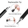 MEKO(TM) (2 Pcs)[2 in 1 Precision Series] Disc Stylus/Styli Bundle with 4 Replaceable Disc Tips, 2 Replaceable Fiber Tips for All Touch Screen Devices - (Black/Gold)