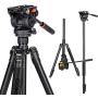 71" Tripod, COMAN Premium Camera Tripod, Portable All-in-1 Professional Video Tripod, Lightweight Aluminum, Q5 Fluid Head with 1/4" and 3/8" Mounting Screw for DSLR Cameras Video Camcorders