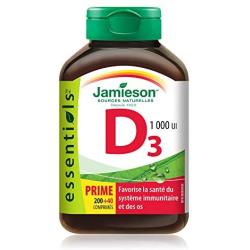 Vitamin D3 1,000 IU Bonus -240 tabs Brand: Jamieson Laboratories